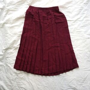 Skirts by Alba Pleated Midi‎ Skirt Elastic Waist Red Gingham Size Small
